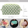Picture of PAZIMIIK Checkered Makeup Bag for Purse Portable Zipper Make Up Pouch Small Cosmetic Case for Travel Accessories (Light Green)