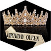 Picture of Gold Crown for Women Birthday Queen Sash & Rhinestone Tiara Set Birthday Decoration Rhinestone Headband Glitter Crystal Hair Accessories for Party(Gold2&Sash)