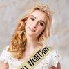 Picture of Gold Crown for Women Birthday Queen Sash & Rhinestone Tiara Set Birthday Decoration Rhinestone Headband Glitter Crystal Hair Accessories for Party(Gold2&Sash)