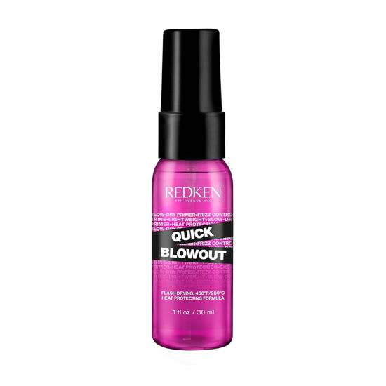Picture of Redken Quick Blowout Heat Protection Spray for All Hair Types | Reduces blow dry time | Blowdry spray, 1.0 fl. oz.