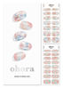 Picture of ohora Semi Cured Gel Nail Strips (N Newtro no.1) - White, Metallic, Works with UV/LED Lamps, Salon-Quality, Long Lasting, Easy to Apply & Remove - Includes 2 Prep Pads, Nail File & Wooden Stick