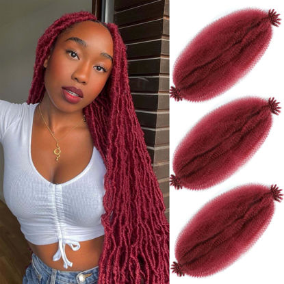 Picture of Marley Twist Braiding Hair Afro Twist Hair 24 Inch 3 Packs, Springy Afro Twist Hair Pre Fluffed Spring Twist Hair Pre Stretched Wrapping Hair for Soft Locs Hair Extensions (24 Inch (Pack of 3), Bug#)