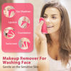 Picture of Makeup Remover Cloth, 6" x 6" Make Up Towels Reusable Face Cloth for Washing Face, 12 Pack Makeup Remover Pads Microfiber Face Washcloth with Mesh Bag, Just Water, Grey/Purple/Pink