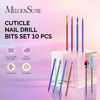 Picture of MelodySusie 10pcs Nail Drill Bits Set, 3/32 Inch Diamond Cuticle Nail Bits Kit for Nail Drill E-File, Manicure Pedicure Remover Tools for Acrylic Gel Nails, Salon Home Nail Care Supplies, Rainbow