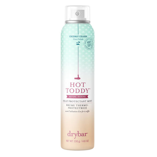 Picture of Drybar Hot Toddy Heat Protectant Mist Coconut Colada Scent - Full Size| Lightweight Heat Protectant for Hair protects from Heat & Styling with Curling, Straightening and Styling Irons
