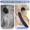 Picture of Exfoliating Back Scrubber with Handles, 38.5 Inch Double-Sided Back Exfoliator Body Scrub Towel, Exfoliating Washcloth Bath Tool for Use in Shower, Back Washer to Deep Clean Your Skin for Men & Women