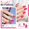 Picture of modelones Short Press on Nails, 32Pcs 16 Sizes Oval Fake Nails Kit Press Ons with Nail Glue, Adhesive Tabs, Nail File, Prep Pad, Manicure Stick, Berry Juice
