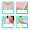 Picture of ZenToes Moisturizing Gloves for Dry Hands and Eczema, Gel Infused with Jojoba Seed Oil, Olive Oil and Vitamin E, Overnight Hand Moisturizer (OSFM, Fuzzy Pink with Media Tips)