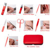 Picture of Manicure Set Nail Clipper Set Women Men Stainless Steel Toe Finger Nail Clippers Kit Personal Care Tools with Portable Travel Case Manicure Tools Grooming Kit for Women Men Friends(Red)