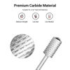 Picture of MelodySusie Safety Nail Drill Bits, 3/32'' Smooth Round Top Large Barrel Carbide Bits, Suitable for Manicure Pedicure Cuticle Gel Polishing, Beginners Bits, Silver, Series Bit-S, Extra Coarse