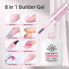 Picture of BORN PRETTY Builder Gel for Nails, 8-in-1 Milky Pink Clear Builder Nail Gel for Nail Apex and Extension Strengthener, Nail GLue Gel Hard Gel Base Rhinestone Nail Glue Gel in a Bottle 15ml