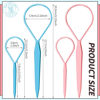 Picture of Teenitor 4pcs Pony Hair Tail Tools, 2 Pairs Hair Loop Styling Tool Hair Flipper Pull Through Tool, French Braiding Hair Tool Hair Accessories for Women Girls, Loop Hair Tool, Light Blue/Light Pink