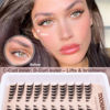 Picture of TOOCHUNAG Natural Lash Clusters Left&Right Cluster Eyelash Extensions 3D Wispy Individual Eyelashes 7-15mm Thin Band Cat Eye Lashes Clusters CD Curl Lash Extension