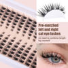 Picture of TOOCHUNAG Natural Lash Clusters Left&Right Cluster Eyelash Extensions 3D Wispy Individual Eyelashes 7-15mm Thin Band Cat Eye Lashes Clusters CD Curl Lash Extension