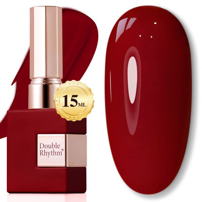 Picture of Double Rhythm Translucent Gel Polish Sheer Neutral Natural Light Milky Same Color Same Bottle 15ML Jelly UV Nail Polish Nail Art DIY at Home (Pale Burgundy-A1486)
