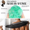 Picture of African Net Sponge Authentic - 2 Pieces Real African Loofah Shower Sponges - Body Scrubber Exfoliating Washcloth Black & Seawave - Africa Bath Sponges for Back Scrubber Shower Accessories