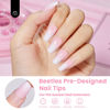 Picture of Beetles Ombre French Gel Nail Tips: 210Pcs Pink Press On Nails Short Coffin Kit Valentines Day Gifts for Women Fit Perfectly Nail 4 in 1 Pre-applied Tip Primer & Base Coat for Nail Extension Designs