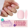 Picture of Beetles French Gel Nail Tips, 224Pcs French Tip Press on Nails Pink Short Square Shape Nail Tips, No Need to File Fake Nails for Nail Art DIY Valentines Day Gifts for Women