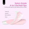 Picture of Beetles French Gel Nail Tips, 224Pcs French Tip Press on Nails Pink Short Square Shape Nail Tips, No Need to File Fake Nails for Nail Art DIY Valentines Day Gifts for Women