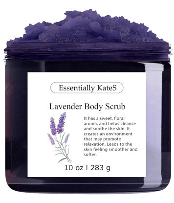 Picture of Lavender Body & Foot Scrub 10 oz - A blend of lavender essence, shea butter, and coconut oil for a fragrant journey to a serene countryside - The best stocking stuffer.