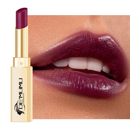 Picture of DE'MUMU Dark Purple Lipstick for Women Hydrating Lipstick Glossy Moisture Lip Gloss Sheer-Medium Coverage Long Lasting Lipsticks for Dry Lips, DM93 Grape Purple