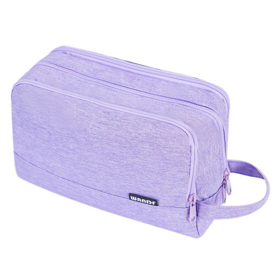 Picture of Toiletry Bag for Men Hanging Dopp Kit Water Resistant Shaving Bag Small Toiletry Bag for Traveling (Denim Pure Purple)