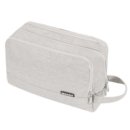 Picture of Toiletry Bag for Men Hanging Dopp Kit Water Resistant Shaving Bag Small Toiletry Bag for Traveling (Denim Pure Beige)