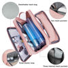 Picture of Toiletry Bag for Men Hanging Dopp Kit Water Resistant Shaving Bag Small Toiletry Bag for Traveling (Denim Pure Pink)