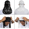 Picture of 4PCS Silky Durags for Men Women 360 Waves with 1 Wave Cap, Silky Satin Durag Extra Long Tails