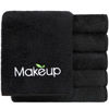 Picture of Orighty 6 Pack Premium Makeup Remover Wash Cloths - Super Soft, Quick Dry Microfiber Coral Fleece Face Makeup Towels for Cleansing, 13 x 13 Inch, Black