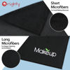 Picture of Orighty 6 Pack Premium Makeup Remover Wash Cloths - Super Soft, Quick Dry Microfiber Coral Fleece Face Makeup Towels for Cleansing, 13 x 13 Inch, Black