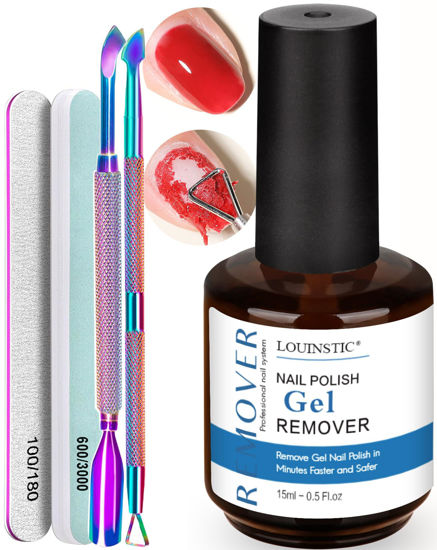 Picture of LOUINSTIC Gel Nail Polish Remover,Gel Remover for Nails No Need to Soak or Wrap, Quickly Remove Gel Nail Polish in 2-5 Minutes, Professional Gel Polish Remover Kit