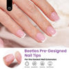 Picture of Beetles French Tip Press On Nails, 210 Pcs Pink Extra Short Press On Nails, 4-in-1 Square French Nail Tips, Pre-Applied Primer, No Need to File Fake Nails Extensions Valentine's Day Gift for Women