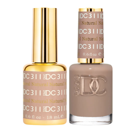 Picture of DND DC Gel Polish Set, Deep Nude Collection, UV/LED Gel Polish and Air Dry Nail Lacquer, Matching Chip-Free Polish Duo, 311 Natural, 0.5 Fl Oz