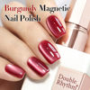 Picture of Double Rhythm Jelly Glass Cat Eye Gel Polish with Magnet 15ML Holographic Glitter Shimmer Translucent Sheer Color Magnetic Nail Polish Salon DIY at Home (Red-MC1116)