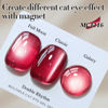 Picture of Double Rhythm Jelly Glass Cat Eye Gel Polish with Magnet 15ML Holographic Glitter Shimmer Translucent Sheer Color Magnetic Nail Polish Salon DIY at Home (Red-MC1116)