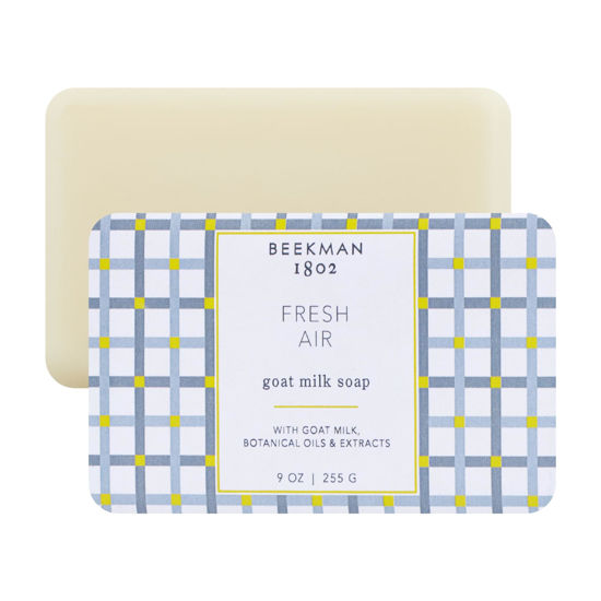 Picture of Beekman 1802 Goat Milk Body Soap Bar, Fresh Air - Scented - 9 oz - Nourishes, Moisturizes & Hydrates - 100% Vegetable Soap with Lactic Acid - Good for Sensitive Skin - Cruelty Free
