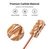 Picture of MelodySusie Safety Nail Drill Bits, 3/32'' Smooth Round Top Large Barrel Carbide Bits, Suitable for Manicure Pedicure Cuticle Gel Polishing, Beginners Bits, Rose Gold, Series Bit-S, Quintuple Coarse
