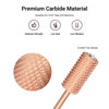 Picture of MelodySusie Crystal Top Nail Drill Bits, 3/32'' Large Barrel Carbide Bits, Suitable for Manicure Pedicure Cuticle Gel Polishing, Beginners Bits, Rose Gold, Series Bit-S, Coarse