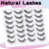 Picture of Losha Lashes Wispy False Lashes 14 Pairs Natural Fake Eyelashes Lightweight Soft False Eyelashes Fluffy Faux Mink Lashes Pack (G2-M)