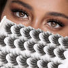 Picture of Losha Lashes Fluffy False Lashes 14 Pairs 5D Full Fake Eyelashes Vegan Handmade Faux Mink Lashes Pack (815-Z)
