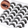 Picture of Losha Lashes 14 Pairs Fluffy False Lashes Soft Handmade Fake Eyelashes Vegan Cat Eye Lashes that Like Lash Extensions (P01)