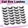 Picture of Losha Lashes 14 Pairs Fluffy False Lashes Soft Handmade Fake Eyelashes Vegan Cat Eye Lashes that Like Lash Extensions (P01)