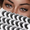 Picture of Losha Lashes 14 Pairs Fluffy False Lashes Soft Handmade Fake Eyelashes Vegan Cat Eye Lashes that Like Lash Extensions (P01)