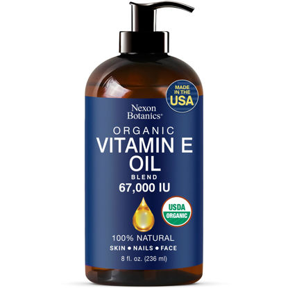 Picture of Organic Vitamin E Oil Blend 67,000 IU - 8 fl oz - Made from Pure, Natural Oils for Skin, Scars & Face - Aceite de Vitamina E - Nexon Botanics