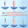 Picture of 2PCS Metal Pink Cuticle Pusher and Cutter Remover Salon Quality Stainless Steel Gel Nail Polish Peeler Scraper Durable Professional Manicure Pedicure Cleaner Tool For Fingernail and Toenail