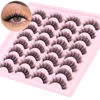 Picture of Natural Lashes Wispy Eyelashes Fluffy Strip Eye Lashes Mink False Eyelashes Volume Fake Eyelashes 16 Pairs Eye Lashes Pack with Clear Lash Band