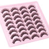 Picture of Natural Lashes Wispy Eyelashes Fluffy Strip Eye Lashes Mink False Eyelashes Volume Fake Eyelashes 16 Pairs Eye Lashes Pack with Clear Lash Band