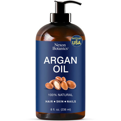 Picture of Argan Oil for Hair Growth 8 fl oz - 100% Natural Moroccan Argan oil for Face, Body, Skin and Nails - Aceite de Argan