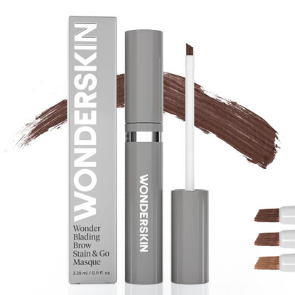 Picture of Wonderskin Eyebrow Tint - Wonder Blading Brow Stain & Go Masque, Long Lasting Brow Tint, Transfer Proof and Smudge Proof Eyebrow Stain (Dark Brunette)